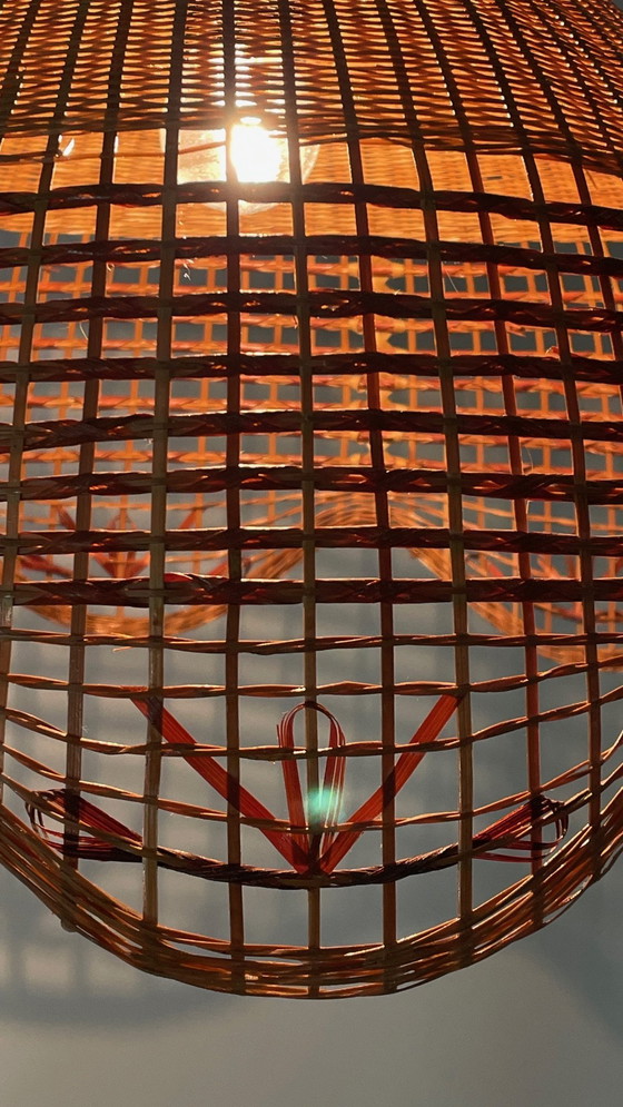 Image 1 of Hanglamp Bloem Osier Vintage Frankrijk