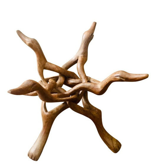 Wood sculpture animal form