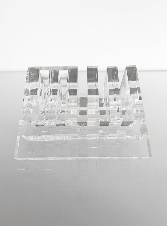 Image 1 of Vintage Guzzini Acrylic Pen Tray Desk Organizer