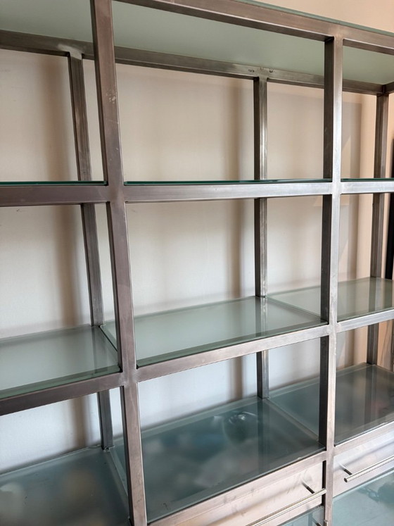 Vintage industrial look design storage/display cabinet – Transvorm Design Amsterdam, Glass, Metal (photo 5 of 5)