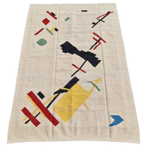 Tapiz tejido a mano de Kazimir Malevich, Suprematismo, 1915 | Lana sobre algodón | Arte textil (98 × 69 (photo 2 of 11)