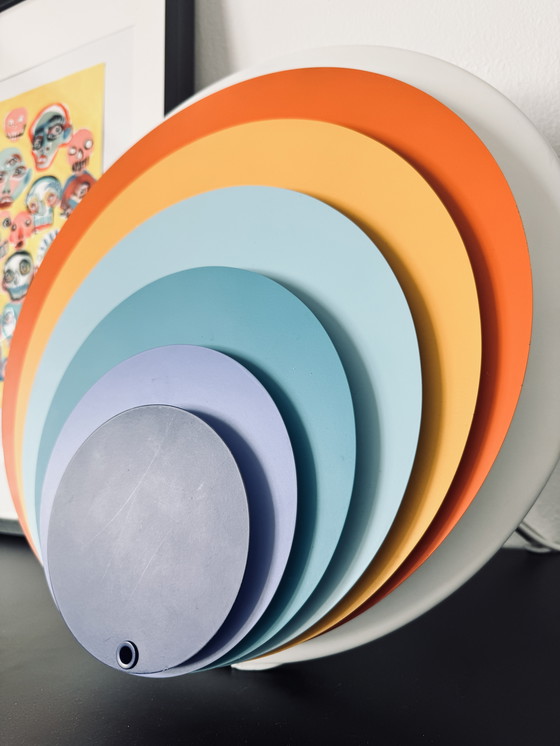 Image 1 of Jo Hammerborg "Diskos" Wall Pop Art Light for Fog & Morup, Danemark 1970 Space Age Mid-Century Modern
