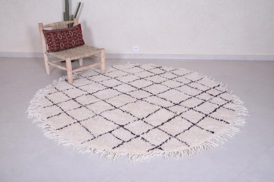 Image 1 of Handmade Moroccan Round rug 200cm - Beni ourain rug- custom round rug - Berber circle rug - custom round carpet - free shipping 