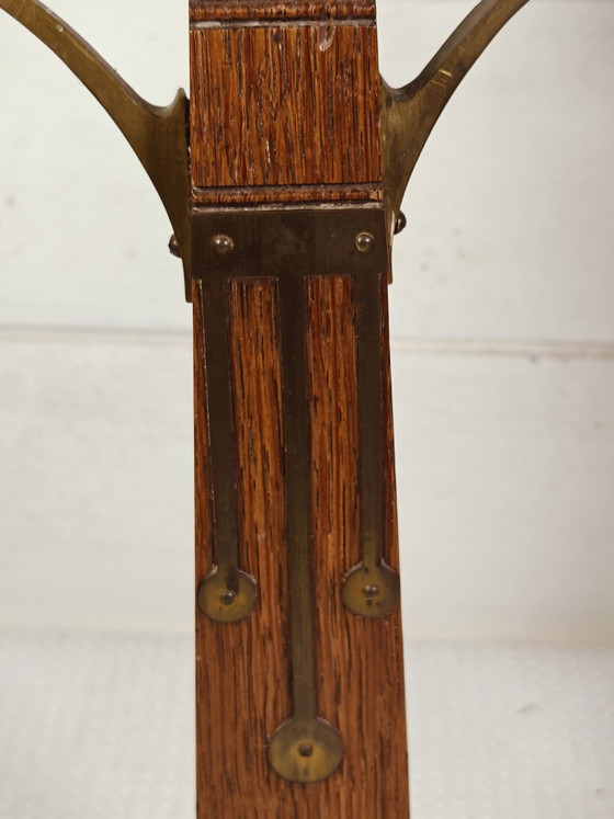 Rare Pair of Art Deco / Amsterdam School Candle holders, Amsterdamse School Kandelaars, Wood, Brass, Brown (photo 12 of 15)