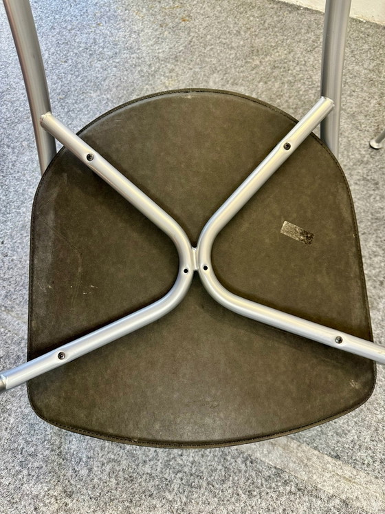 2 Sedie Calligaris Italiane Pelle Nera Vintage Anni '80/'90, Sedie da pranzo, Nero (foto 4 di 13)