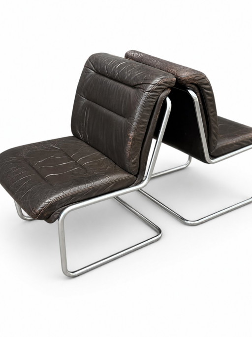 Ensemble de fauteuils en cuir Mauser – Chrome, Leather