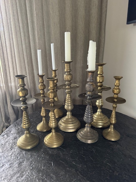 Image 1 of Zwaar koperen Handegemaakte Marokkaanse Kandelaar Bohemian Marrakech 