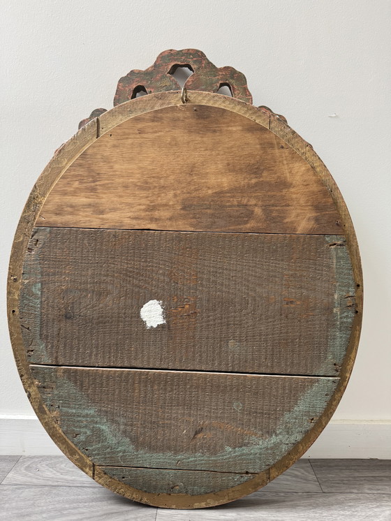 Image 1 of Antique Louis XVI Oval Knot Mirror