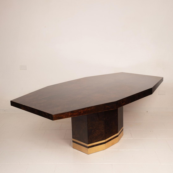Mesa de comedor de pergamino Mod. 2007D de Willy Rizzo & Nucci Valsecchi para TURA Milano – Mesas de comedor (photo 3 of 20)