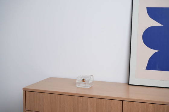 Image 1 of Boîte en cristal, verre au plomb, design italien, années 1970, fabricant : Primavera di Cristallo