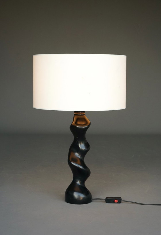 Model 42 Sculptural Ebonised Wood Table Lamp from Temde Leuchten, 1970s (photo 2 of 13)