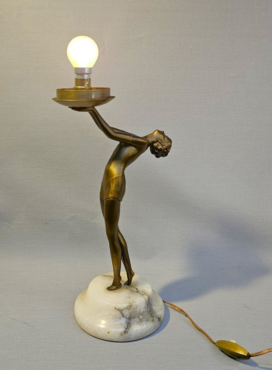 Image 1 of Table lamp - Patinated bronze-colored metal - Table lamp 'Dancer'