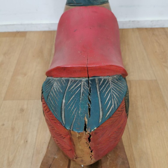 Image 1 of Canard à bascule en bois massif fabriqué à la main en Indonésie