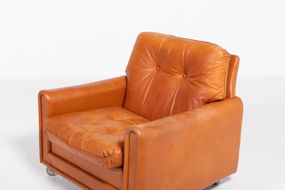 Image 1 of Danish Modern Cognac Leather Armchairs From 1960’S