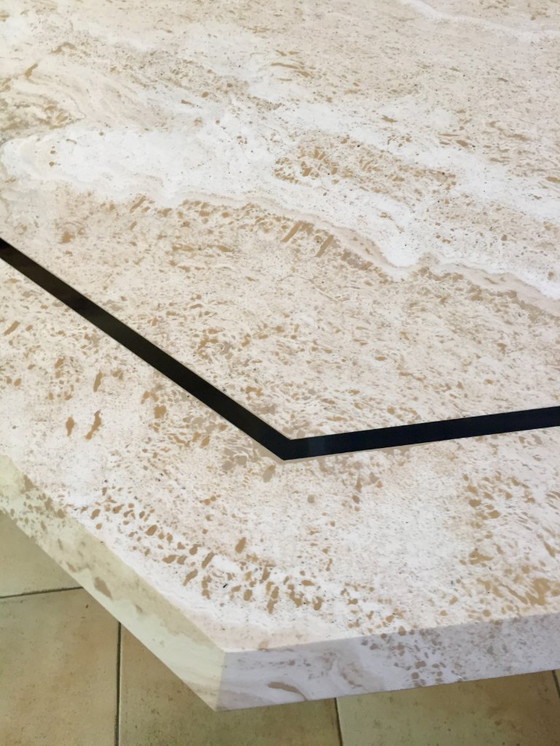 Image 1 of VINTAGE TABLE TRAVERTIN 70'