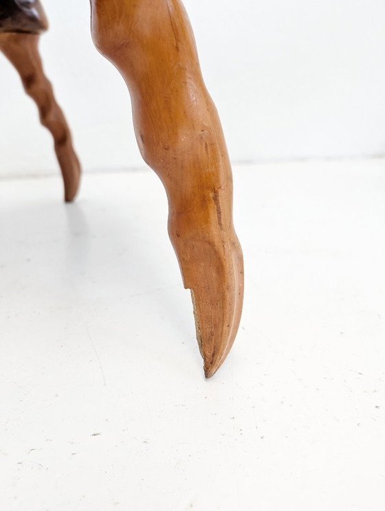 Tavolino da Caffè Scultoreo in Legno di Suar Intagliato a Mano Anni '60, Tavolini da caffè, Beige (foto 8 di 8)