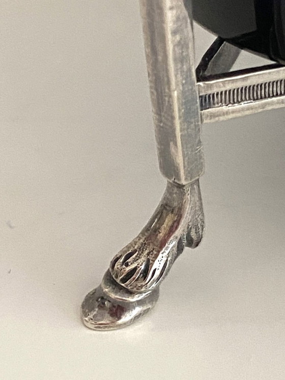 Image 1 of Tarro de mostaza en plata esterlina (950°/°°°) Marcado 1er gallo época Imperio-Consulado