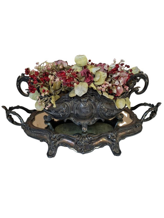 Image 1 of Antikes Tischmittelstück mit Spiegel „Surtout de Table“ im Stil Louis XV, Frankreich, Anfang des 20. Jahrhunderts