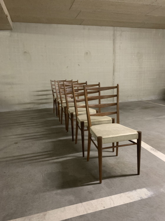 Chaise échelle 6x Design ST09 de Cees Braakman pour Pastoe 1960 – Chaises de salle à manger, Skai, Wood (photo 12 of 12)