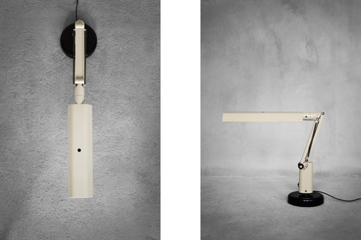 Vintage Mid-Century Scandianavian Modern Beige Plastic Lucifer Table Lamp by Tom Ahlström & Hans Ehrich for Fagerhults, 1975