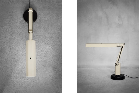 Image 1 of Vintage Mid-Century Scandianavian Modern Beige Plastic Lucifer Table Lamp by Tom Ahlström & Hans Ehrich for Fagerhults, 1975