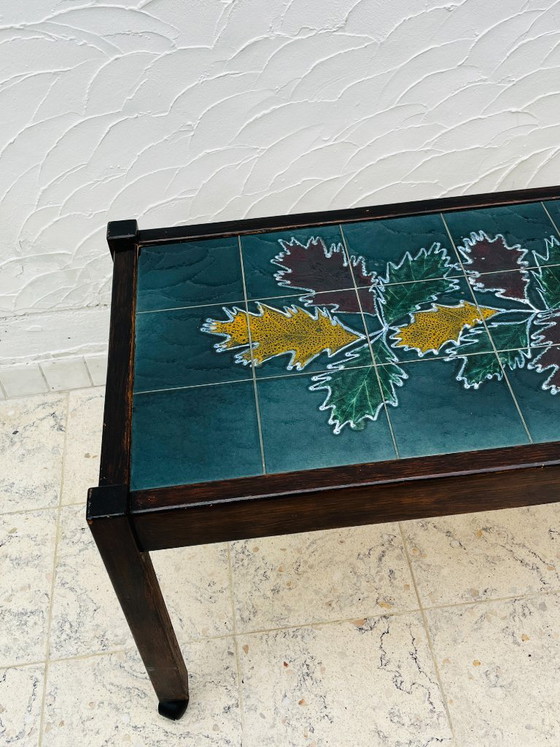 Vintage Ceramic and Solid Wood Coffee Table (photo 4 of 10)