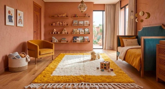 Tapis berbère marocain en laine naturelle 250 cm x 150 cm – Wool (photo 5 of 6)