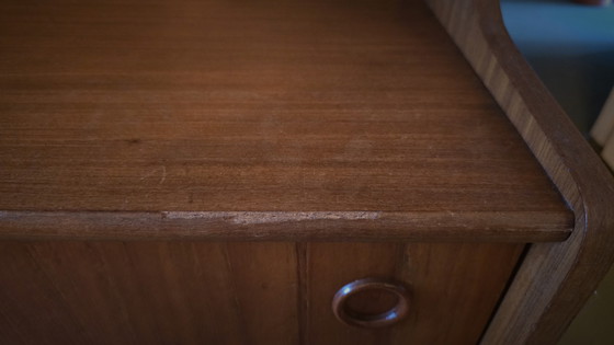 Image 1 of Danish Teak Highboard With Glass Windows