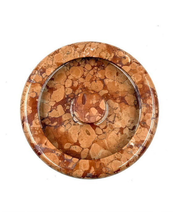 Image 1 of Angelo Mangiarotti, centro de mesa / cuenco de mármol rojo, Knoll International Italia, años 70