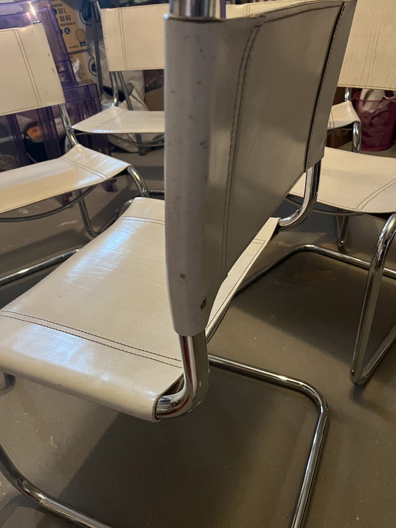 Image 1 of 5 Vintage Witte S33 Stoel Van Mart Stam Italië Jaren 80