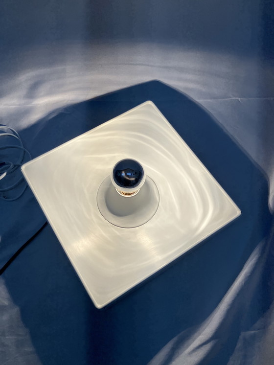 Image 1 of Vintage witte ijzeren vierkante wandlamp van Solken Leuchten