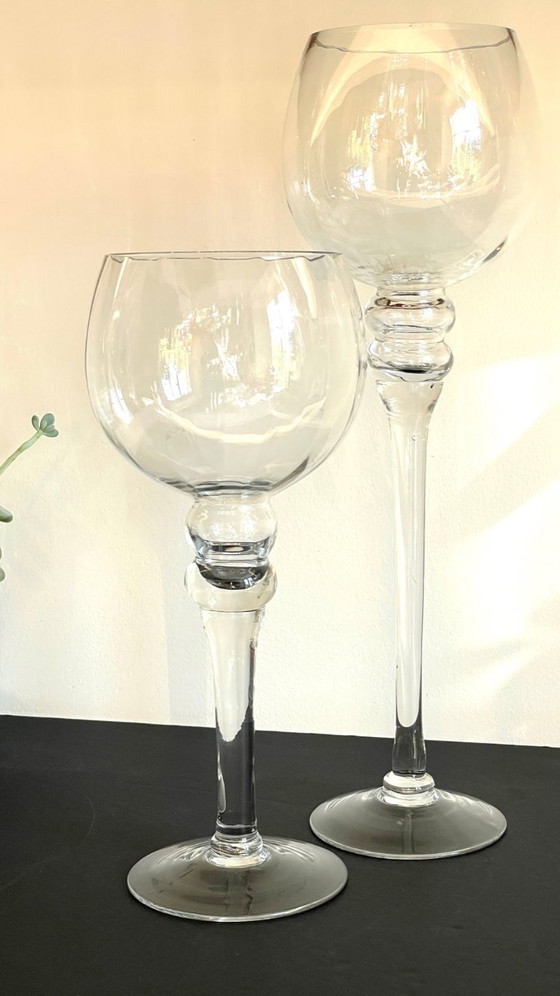 Image 1 of Vintage XL kristallen theelichthouders