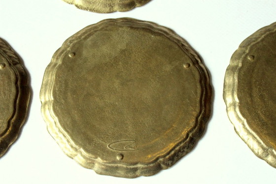 Image 1 of 6 posavasos de latón de diseño de los años 60 - Collini