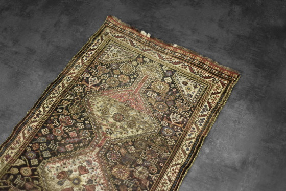 Image 1 of Tappeto Qashqai orientale lungo, tessuto a mano, stile nomade, anni '20