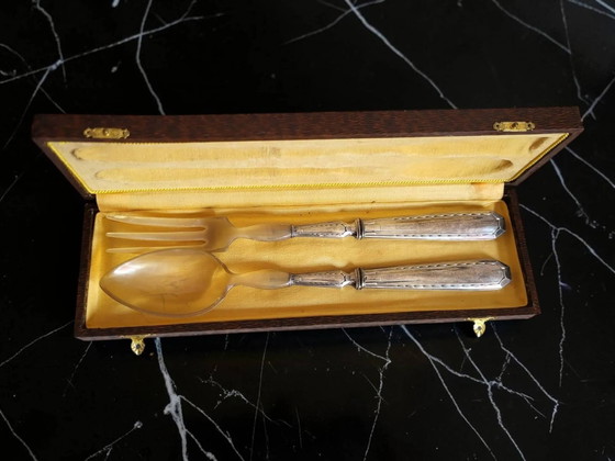 Posate da insalata in argento con punzone Minerva – Set di posate, Silver, Art Deco (photo 4 of 12)