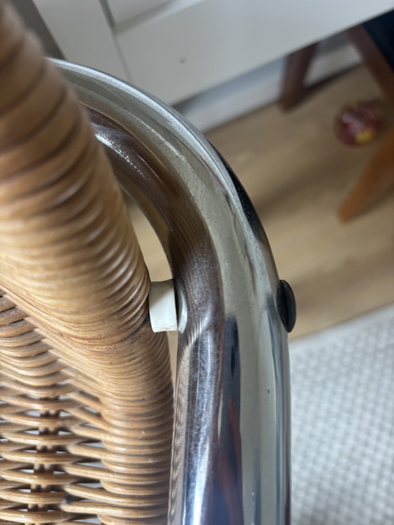 Tabouret de Bar Rohé Noordwolde Vintage 1970 – Tabourets de bar, Metal, Rattan (photo 10 of 12)