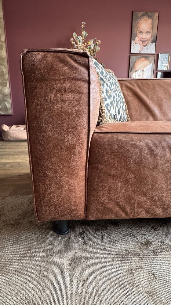 Image 1 of Bruine imitatieleren 3 zits bank