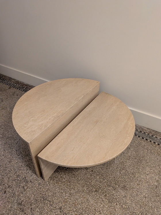 Image 1 of Round travertine table, UP&UP, Italy, 1970s