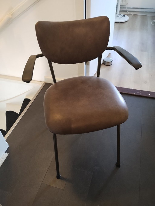 Vintage De Wit (Office) chair, green frame, light green upholstery – bureaustoelen, Metal, Plastic