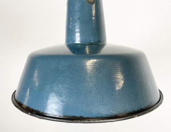 Image 1 of Industrial Blue Enamel Pendant Lamp, 1960s