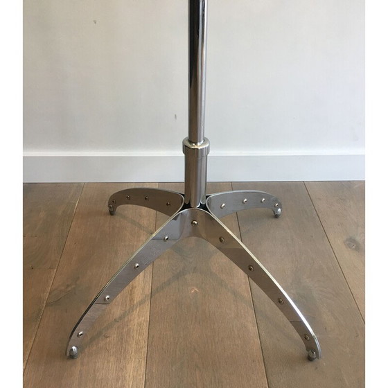 Image 1 of Vintage Riveted Chrome Coat Rack, 1980