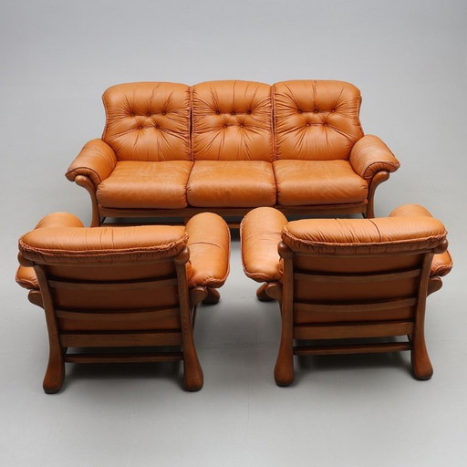 Leather Seating Set, 3 Pieces 