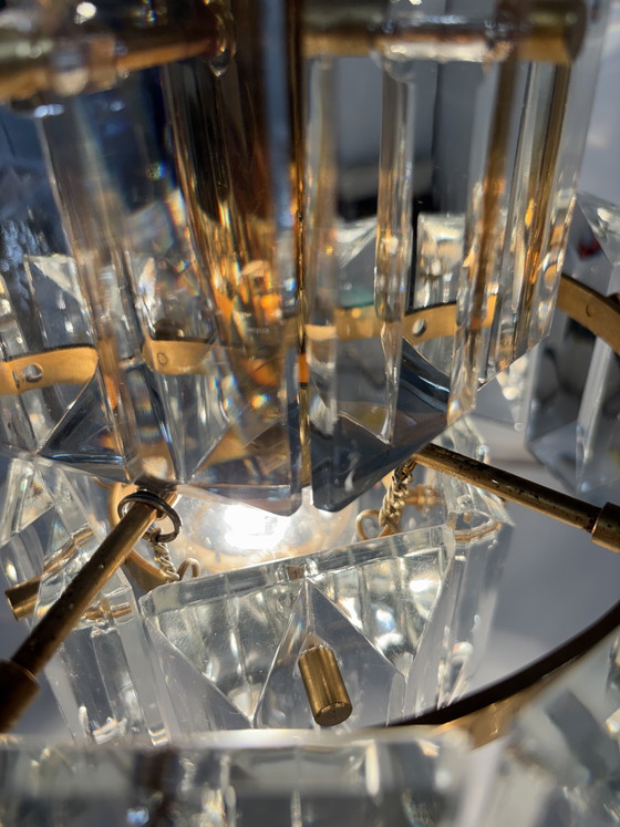 Image 1 of Kinkeldey Kroonluchter Messing & Kristal - Mid-Century