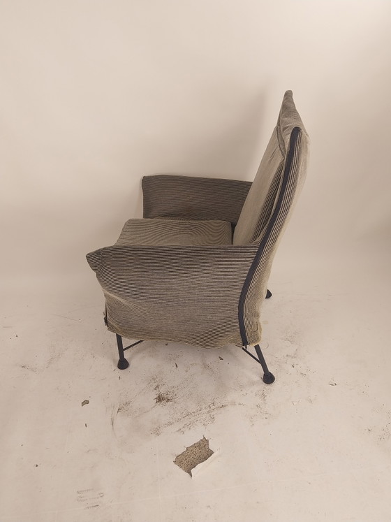 1 X Montis Charly Armchair in Grey Mélange Fabric 1980s – Metal, Textile, Vintage (photo 4 of 10)