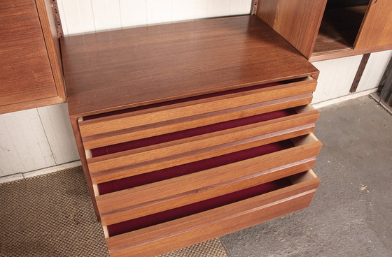 Image 1 of Zeer grote modulaire Deense teakhouten wandkast van Poul Cadovius voor Cado 1960.
