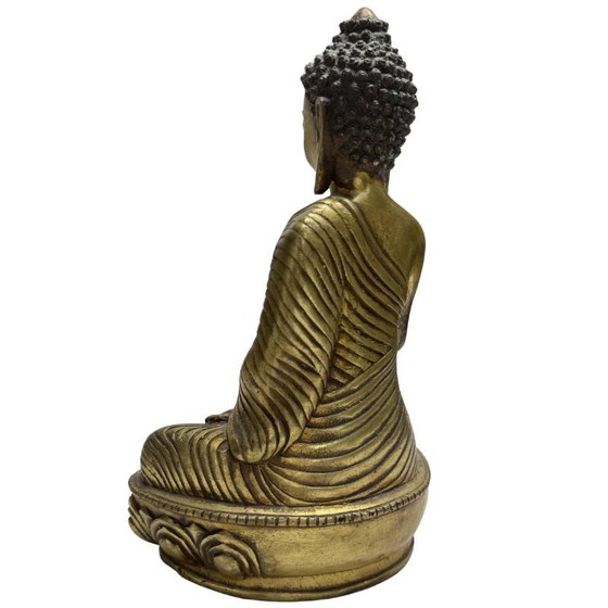 Juego de Altar Chino de Bronce con Buda de la Medicina y Torres Pagoda Gemelas - 3 Piezas (photo 7 of 11)