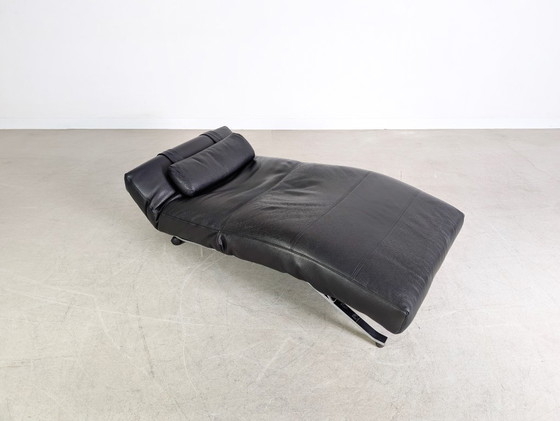 Image 1 of Originele Niels Eilersen fauteuil Jens Juul lounger leer zwart 1980