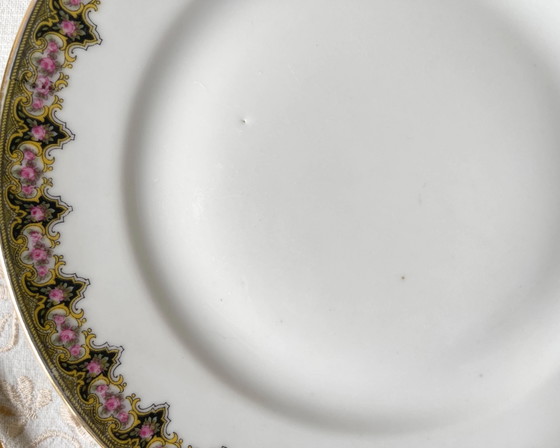 Vintage White Floral Porcelain Footed Platter, Made in France – Crockery (photo 4 of 8)