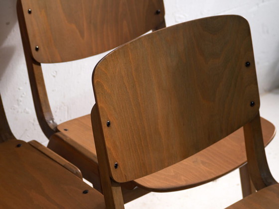 Vintage Thonet dining chairs (c.1950). Set of 4 pieces (photo 21 of 40)