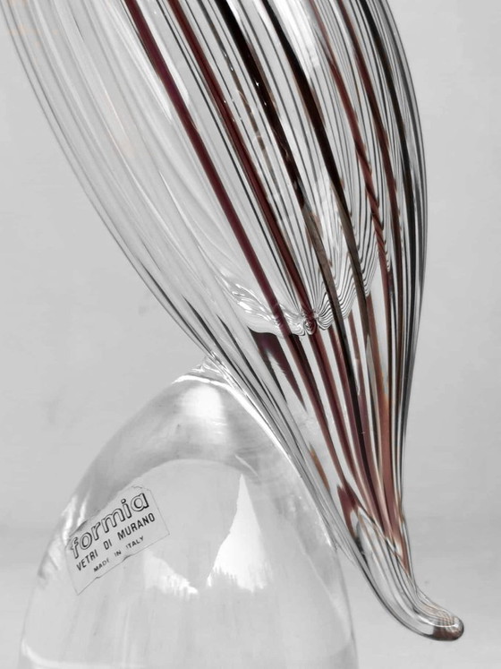 Image 1 of Design de production Formia Murano Italie années 70, oiseau dans la route de verre